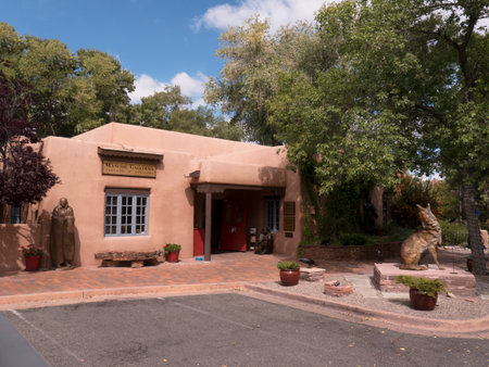 The Creative City of Santa Fe In New Mexico with its multitude of Galleries and Sculptureのeditorial素材