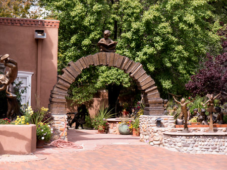 The Creative City of Santa Fe In New Mexico with its multitude of Galleries and Sculptureのeditorial素材