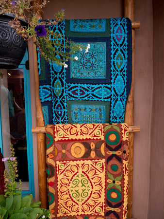 The Creative City of Santa Fe In New Mexico with its multitude of Galleries and Sculptureのeditorial素材