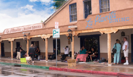 Old Town of Albuquerque with its many galleries in New Mexico USAのeditorial素材
