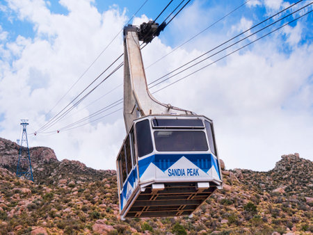 Sandia Peak Cable Car up the Mountains of Albuquerque New Mexicoのeditorial素材