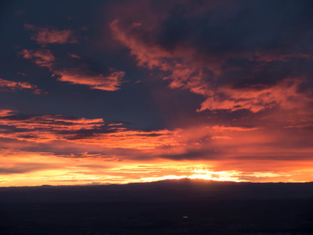Sunset from the top of Sandia Peak Albuquerque New Mexicoのeditorial素材