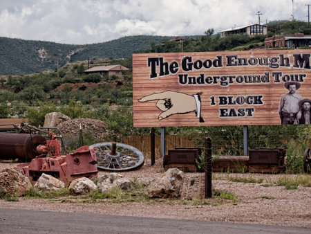 Tombstone in Arizona where the Gunfight at the OK Corral was fought in the USA. It is called the Town too tough to die. Re-enactors play their partsのeditorial素材