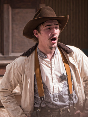 Tombstone in Arizona where the Gunfight at the OK Corral was fought in the USA. It is called the Town too tough to die. Re-enactors play their partsのeditorial素材