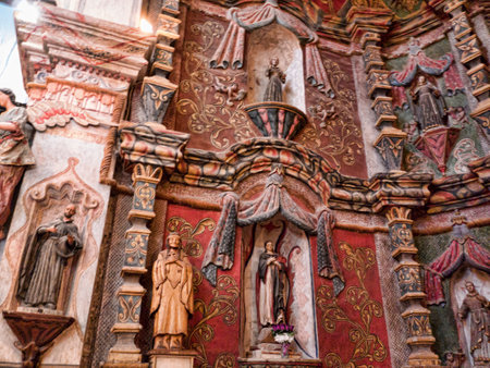 Mission San Xavier del Bac is a historic Spanish Catholic mission located about 10 miles south of Tucson, Arizona USAのeditorial素材