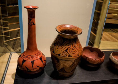 Pottery in the Phoenix Museum In Arizona USAのeditorial素材