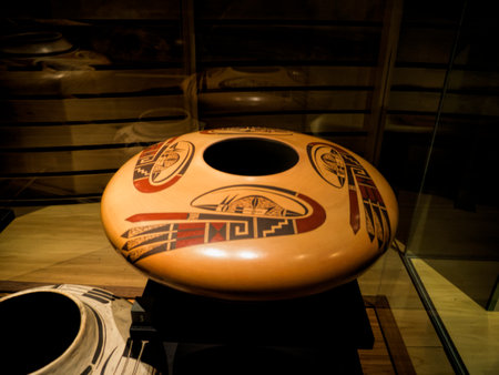 Native American Pottery in the Phoenix Museum In Arizona USAのeditorial素材