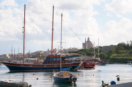 Safe Harbour in Sliema on the island of Malta Europeのeditorial素材