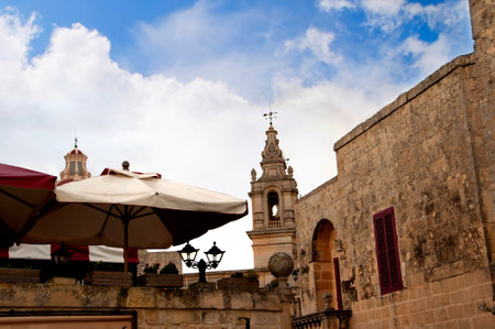 The City Walls of the Silent City of Mdina on the Island of Malta, Europeのeditorial素材