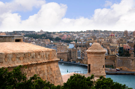 Fortifications of the City of Valetta in Maltaの写真素材
