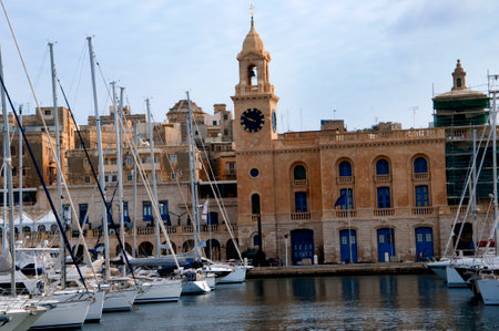 Marina in the Harbour in Valletta on the the island of Maltaのeditorial素材