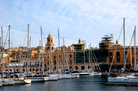Marina in the Harbour in Valletta on the the island of Maltaのeditorial素材