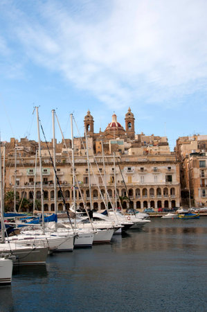 Marina in the Harbour in Valletta on the the island of Maltaのeditorial素材