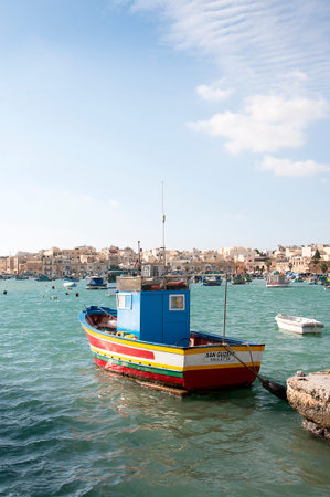 Marsaxlokk is a traditional fishing village located in the south-eastern part of Maltaのeditorial素材
