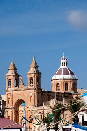 The Fishing Village of Marsaxlokk in the east of the Island of Maltaの写真素材