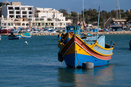 Marsaxlokk Harbour on the island of Maltaのeditorial素材