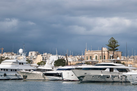 Harbour in Sliema Creek On the Island of Maltaのeditorial素材