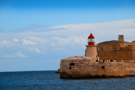 Fortifications around the Grand Harbour in Valletta on the island of Maltaのeditorial素材