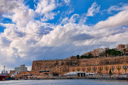 Grand harbour in Valletta on the Island of Maltaのeditorial素材