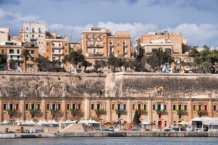the Grand Harbour in Valletta on the island of Maltaのeditorial素材