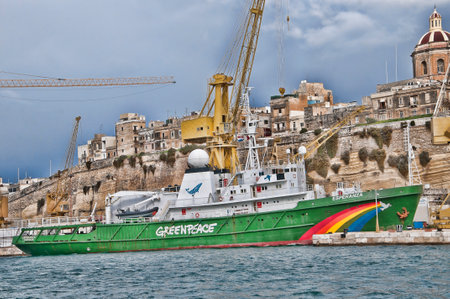 the Grand Harbour in Valletta on the island of Maltaのeditorial素材
