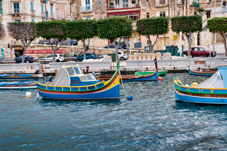 Grand Harbour in Valletta on the island of Maltaのeditorial素材