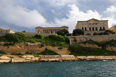 Grand Harbour in Valletta on the island of Maltaの写真素材