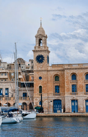 Grand Harbour in Valletta on the island of Maltaのeditorial素材