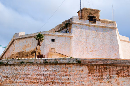 Fortifications around the Grand Harbour in Valletta on the island of Maltaのeditorial素材