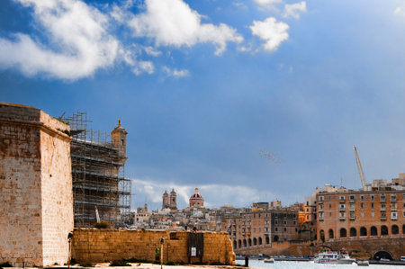 Grand Harbour in Valletta on the island of Maltaのeditorial素材