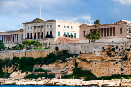 Grand Harbour in Valletta on the island of Maltaのeditorial素材