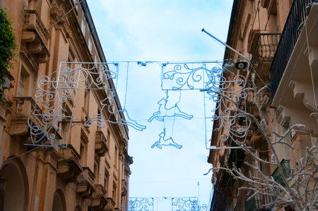 Christmas decorations on the island of Maltaのeditorial素材