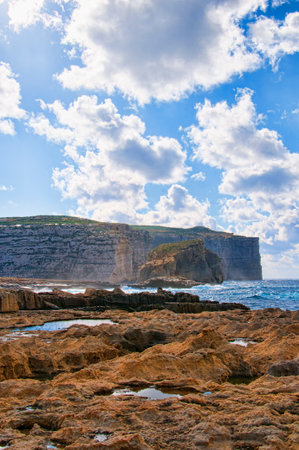 Cliffs on the Maltese Island of Gozoのeditorial素材