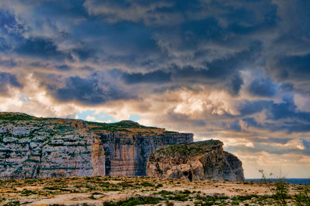 Cliffs on the Maltese Island of Gozoのeditorial素材