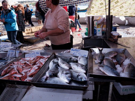 fish on market at Marsaxlokk on the island of Maltaのeditorial素材