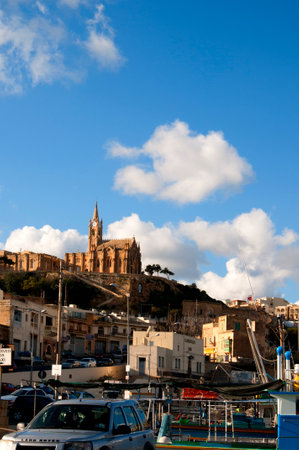 Leaving the Ferry Port on the Maltese Island of Gozoのeditorial素材