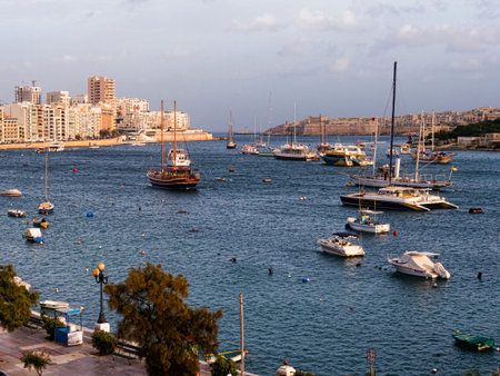 Harbour in Sliema Creek On the Island of Maltaのeditorial素材