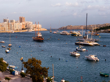 Harbour in Sliema Creek On the Island of Maltaのeditorial素材