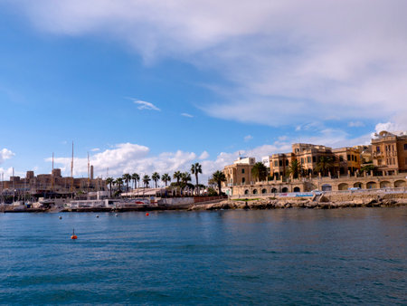 Fortifications around the Grand Harbour in Valletta on the island of Maltaのeditorial素材