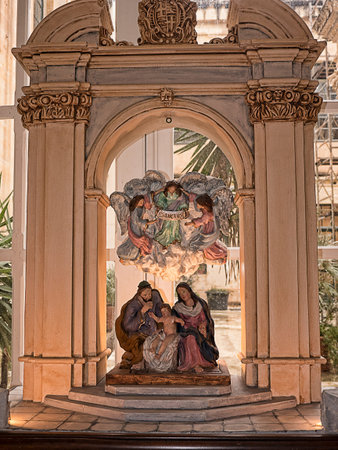 Nativity Scenes made by Local Artists in Valletta on the island of Maltaのeditorial素材