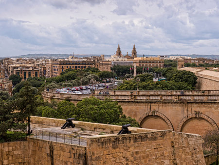 The Capital City of Valletta  on the Island of Maltaの写真素材