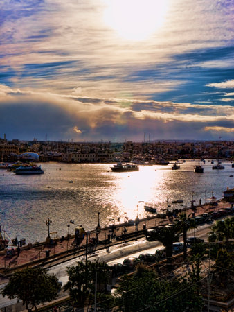 Harbour in Sliema Creek On the Island of Maltaのeditorial素材