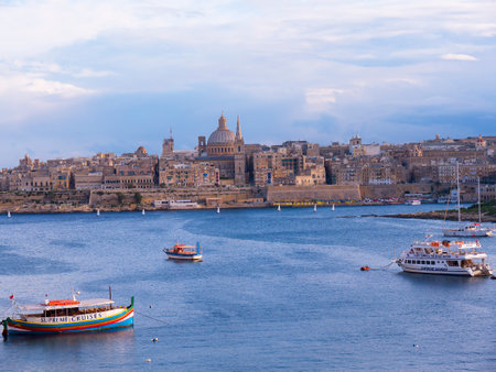 Harbour in Sliema Creek On the Island of Maltaのeditorial素材