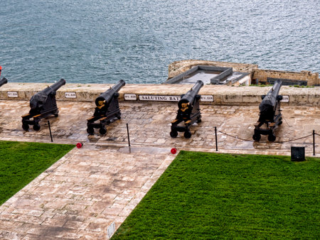 Gun Emplacement under the Upper Barakka Gardens on Maltaのeditorial素材