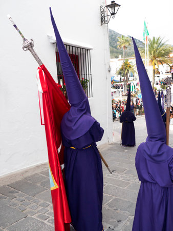 Easter processions in Mijas one of the most beautiful 'white' villages of the Southern Spainのeditorial素材