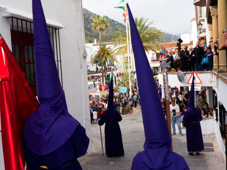Easter processions in Mijas one of the most beautiful 'white' villages of the Southern Spainのeditorial素材