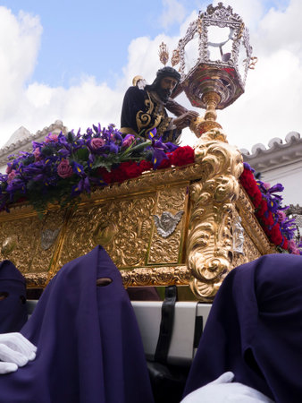 The Easter Processions in the Andalucian White Village of Mijas in Southern Spainのeditorial素材