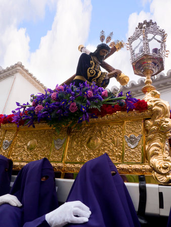 The Easter Processions in the Andalucian White Village of Mijas in Southern Spainのeditorial素材