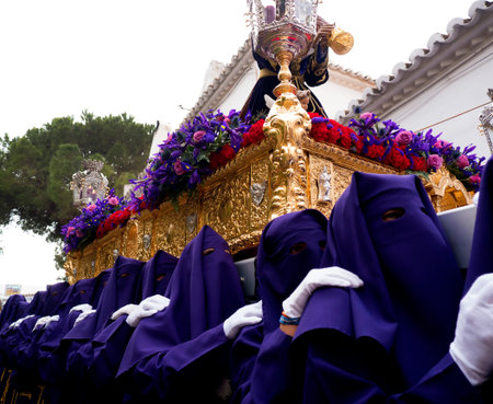 The Easter Processions in the Andalucian White Village of Mijas in Southern Spain