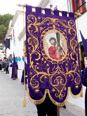 The Easter Processions in the Andalucian White Village of Mijas in Southern Spain